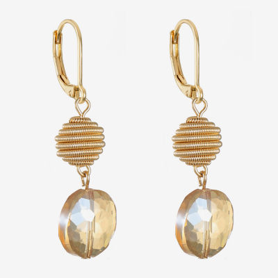 Monet® Yellow Stone Gold-Tone Double-Drop Earrings