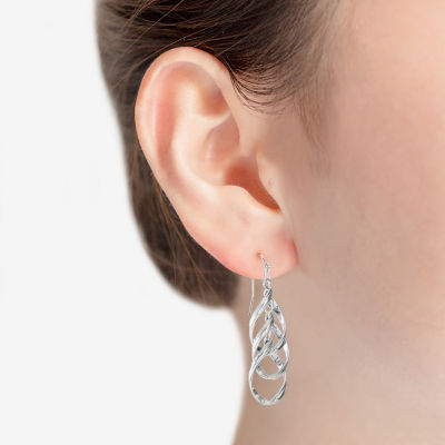 Liz Claiborne Twsited Orbital Womens Hypoallergenic Drop Earrings