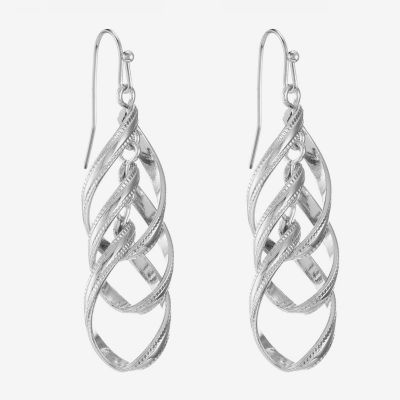 Liz Claiborne Twsited Orbital Womens Hypoallergenic Drop Earrings