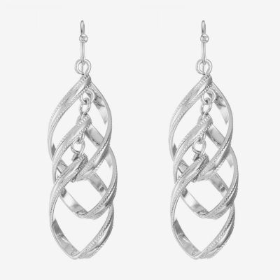 Liz Claiborne Twsited Orbital Womens Hypoallergenic Drop Earrings