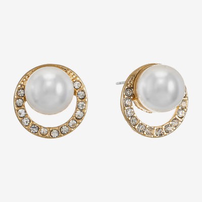 Monet Jewelry Simulated Pearl 15.7mm Stud Earrings