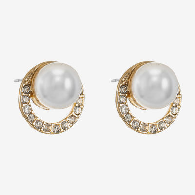 Monet Jewelry Simulated Pearl 15.7mm Stud Earrings