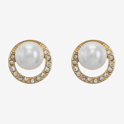 Monet Jewelry Simulated Pearl 15.7mm Stud Earrings