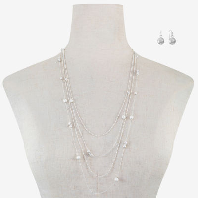 Liz Claiborne Multi-Strand Necklace And Drop Earring 2-pc. Jewelry Set