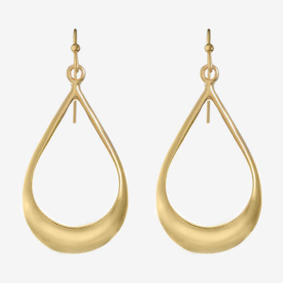 Liz Claiborne Gold Tone Teardrop Womens Drop Earrings
