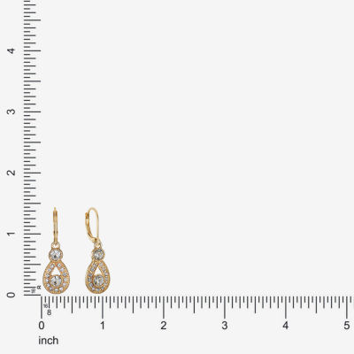Monet Jewelry Gold Tone Womens White Pear Drop Earrings