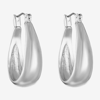 Liz Claiborne Hoop Earrings Silvertone