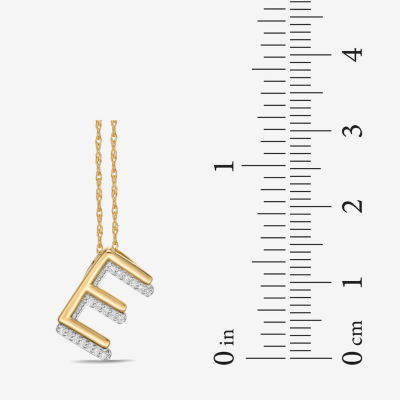 Initial Womens 1/10 CT. T.W. Natural White Diamond 10K Gold Pendant Necklaces