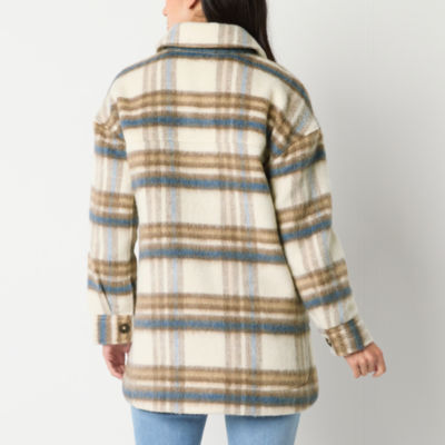 a.n.a Plaid Midweight Womens Shirt Jacket