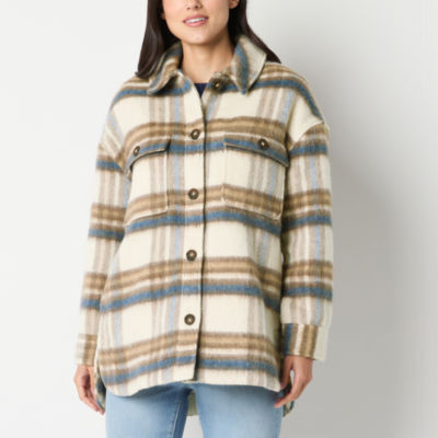 a.n.a Plaid Midweight Shirt Jacket