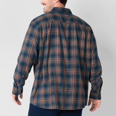 mutual weave Big and Tall Mens Regular Fit Long Sleeve Flannel Shirt