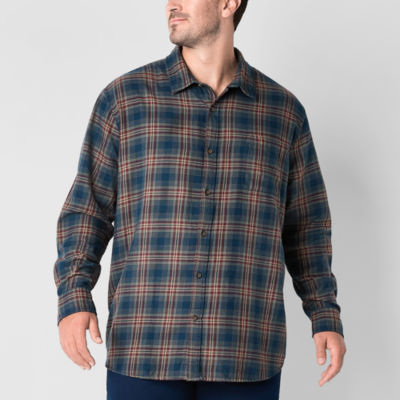 mutual weave Big and Tall Mens Regular Fit Long Sleeve Flannel Shirt