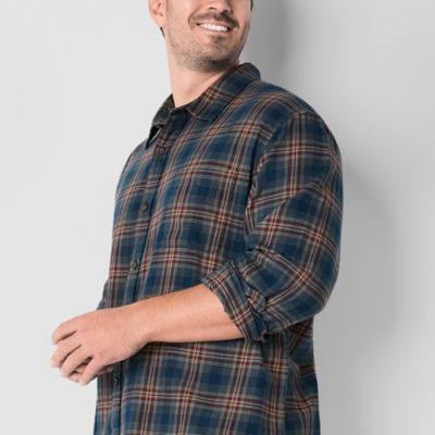 mutual weave Big and Tall Mens Regular Fit Long Sleeve Flannel Shirt