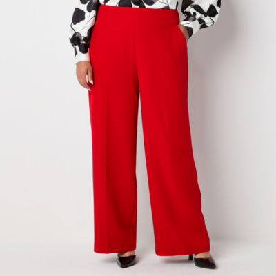 Worthington Plus Womens Wide Leg Pant