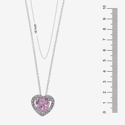 Sparkle Allure Light Up Box Halo 2-pc. Cubic Zirconia Pure Silver Over Brass Heart Jewelry Set