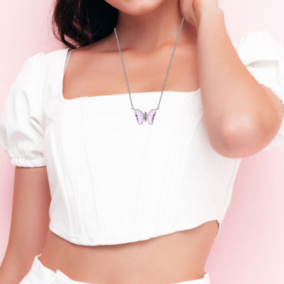 Sparkle Allure Light Up Box Womens Cubic Zirconia Pure Silver Over Brass Butterfly 2-pc. Jewelry Set