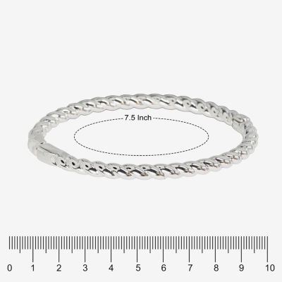 Sparkle Allure Womens Cubic Zirconia Pure Silver Over Brass Bangle Bracelet