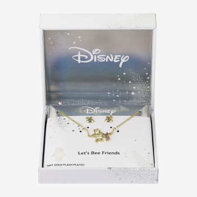 Disney Classics Honey Bee 2-pc. Cubic Zirconia 14K Gold Over Brass Pure Silver Over Brass Piglet Winnie The Pooh Jewelry Set