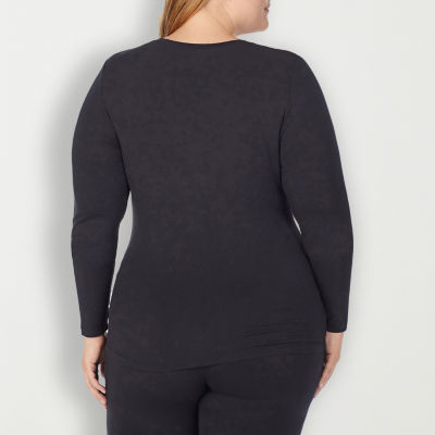 Cuddl Duds Softwear V-Neck Thermal Shirt-Plus