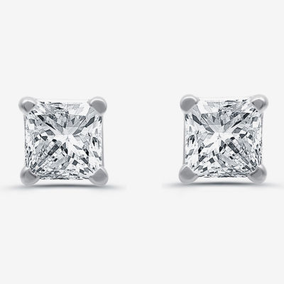 G / Si1-Si2) / CT. T.W. Lab Grown White Diamond 10K White Gold Stud Earrings