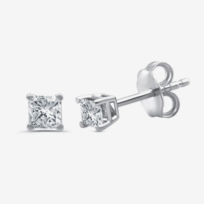 G / Si1-Si2) / CT. T.W. Lab Grown White Diamond 10K White Gold Stud Earrings