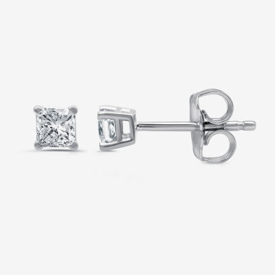 G / Si1-Si2) / CT. T.W. Lab Grown White Diamond 10K White Gold Stud Earrings