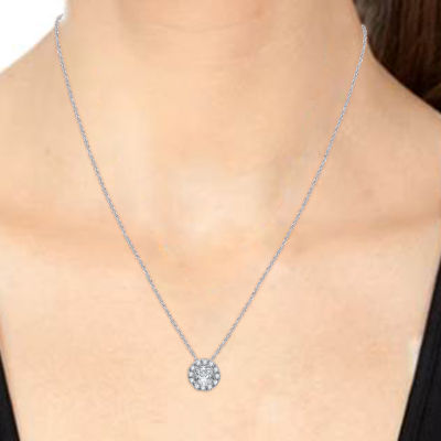 Yes, Please! Womens Lab Created White Sapphire 2-pc. Pendant Necklace Set