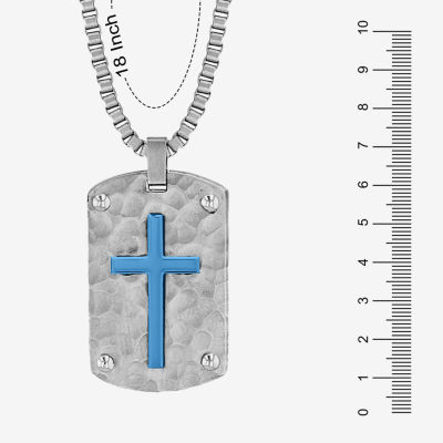 Silver Tone Stainless Steel Cross 2-pc. Jewelry Set