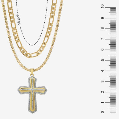 Cubic Zirconia Stainless Steel Cross 2-pc. Jewelry Set