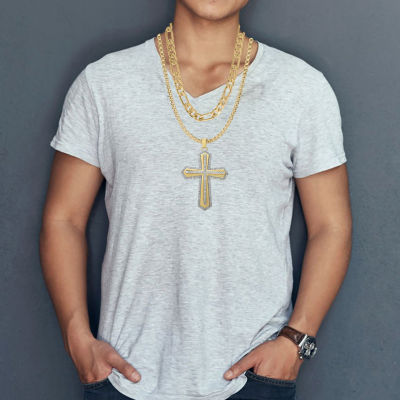 Mens Cubic Zirconia Stainless Steel Cross 2-pc. Jewelry Set