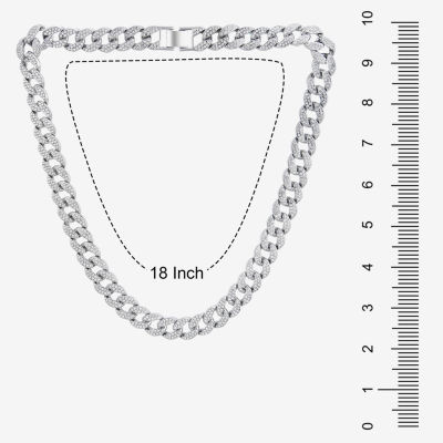 Stainless Steel 24 Inch Solid Curb Chain Necklace