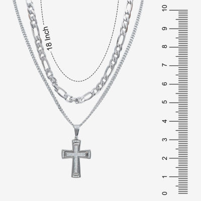 Mens Zirconia Stainless Steel 2-pc. Jewelry Set