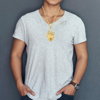 Mens Zirconia Stainless Steel Pendant Necklaces