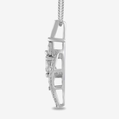 Womens 1/2 CT. T.W. Lab Grown White Diamond Sterling Silver 18 Inch Pendant Necklace