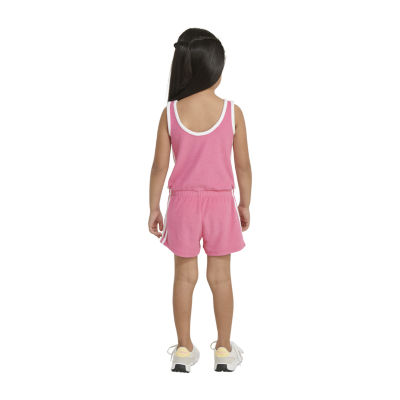 adidas Little Girls Embroidered Sleeveless Romper