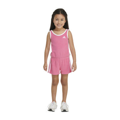 adidas Little Girls Embroidered Sleeveless Romper