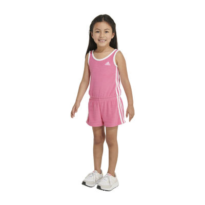 adidas Little Girls Embroidered Sleeveless Romper