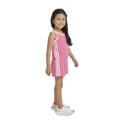 adidas Little Girls Embroidered Sleeveless Romper