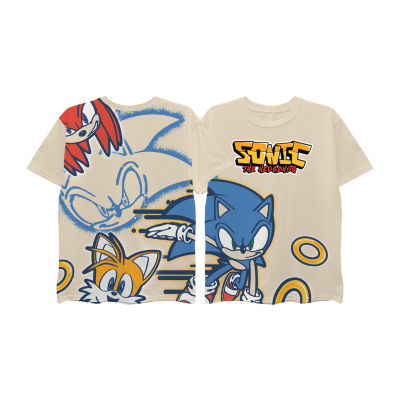 Little & Big Kid Boys Crew Neck Short Sleeve Regular Fit Sonic the Hedgehog Graphic T-Shirt
