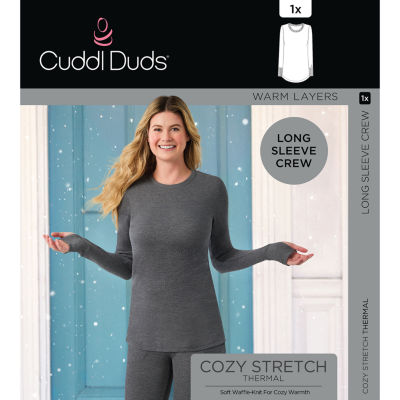 Cuddl Duds Womens Cozy Stretch Crew Neck Long Sleeve Thermal Shirt