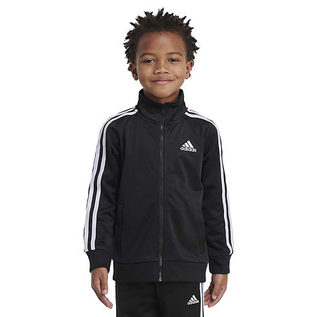 adidas Little Boys Lightweight Track Jacket, 4, Black