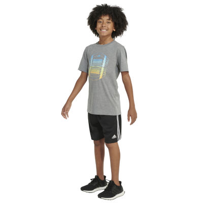 adidas Big Boys Crew Neck Short Sleeve Graphic T-Shirt