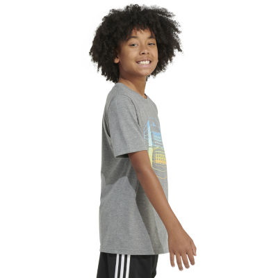 adidas Big Boys Crew Neck Short Sleeve Graphic T-Shirt