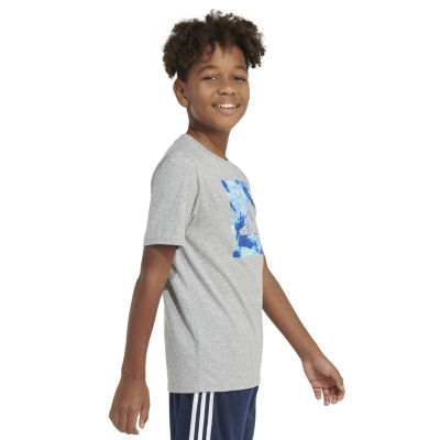 adidas Big Boys Round Neck Short Sleeve Graphic T-Shirt