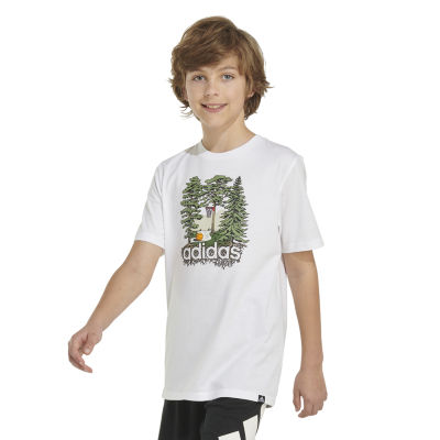 adidas Big Boys Crew Neck Short Sleeve Graphic T-Shirt