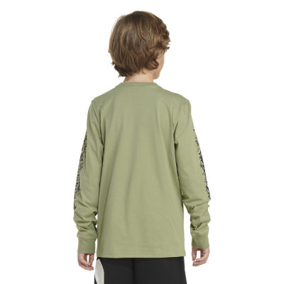 adidas Big Boys Crew Neck Long Sleeve Graphic T-Shirt