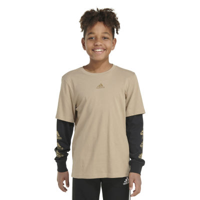 adidas Big Boys Crew Neck Long Sleeve T-Shirt