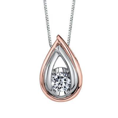 Sirena Teardrop Womens 1/5 CT. T.W. Genuine White Diamond 14K Gold Pear Pendant Necklace