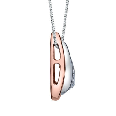 Sirena Teardrop Womens 1/5 CT.  Genuine White Diamond 14K Gold Pear 18 Inch Pendant Necklace
