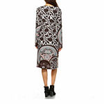White Mark Naarah Embroidered Long Sleeve Sweater Dress